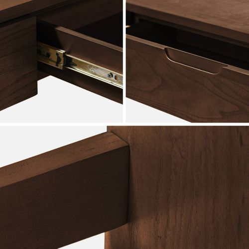 Console Décor Bois 2 Tiroirs 120cm Noyer - Tania