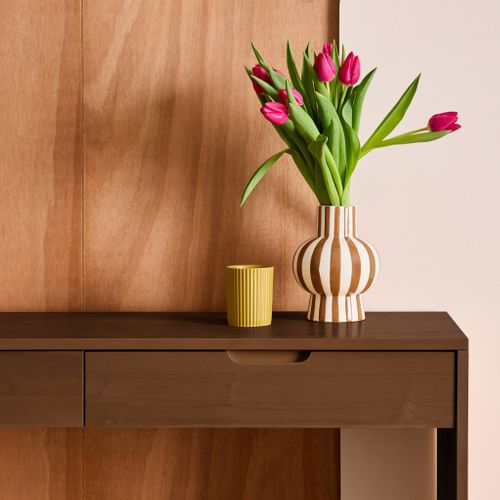 Console Décor Bois 2 Tiroirs 120cm Noyer - Tania