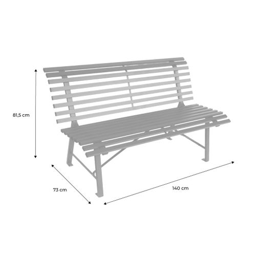 Banc De Jardin Acier 2 Places Anthracite 140cm - Nima
