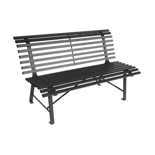 Banc De Jardin Acier 2 Places Anthracite 140cm - Nima