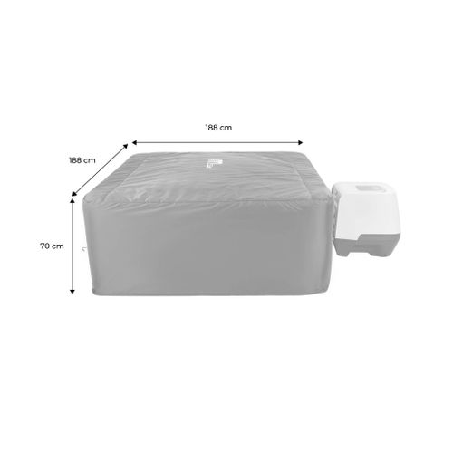 Housse De Protection Intégrale Pour Spa Oslo Plus 6 Places D. 188 X 70cm Noir