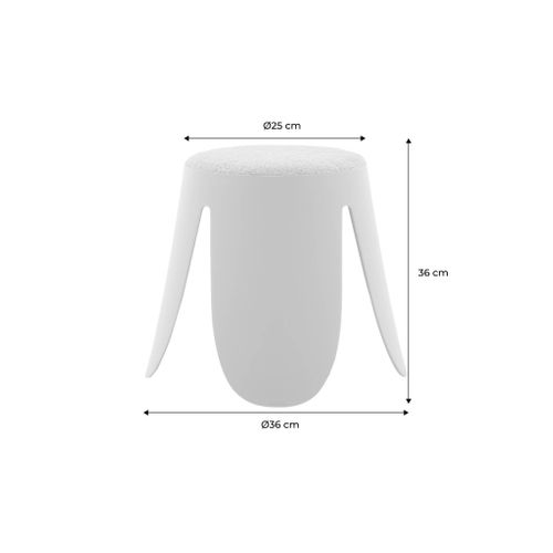 Lot De 2 Tabourets Empilables Enfant Polypropylène Et Bouclette Texturée Beige - Niki Kids