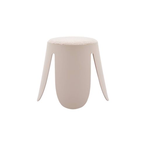 Lot De 2 Tabourets Empilables Enfant Polypropylène Et Bouclette Texturée Beige - Niki Kids