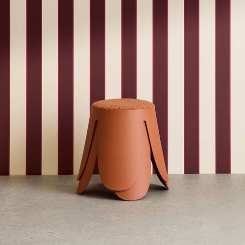 Lot De 2 Tabourets Empilables Enfant Polypropylène Et Bouclette Texturée Terracotta - Niki Kids