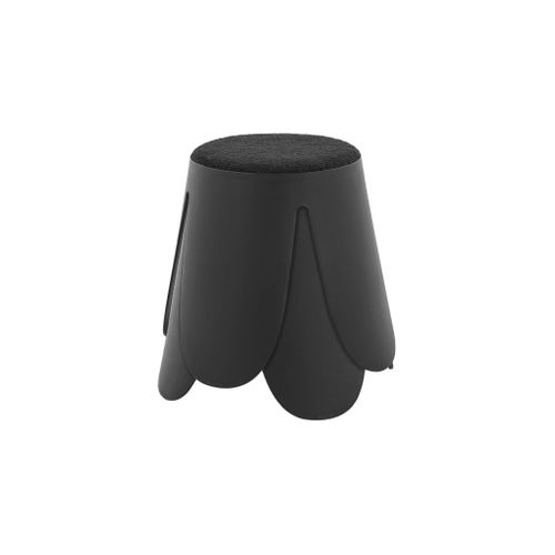 Lot De 2 Tabourets Empilables Enfant Polypropylène Et Bouclette Texturée Noir - Niki Kids