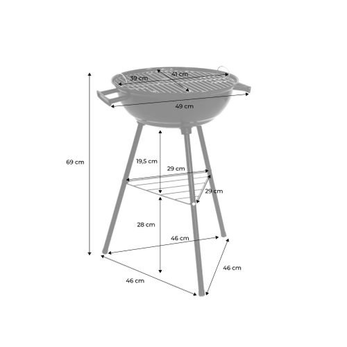 Barbecue Boule Charbon De Bois. Grill D.39cm Noir - Marcel