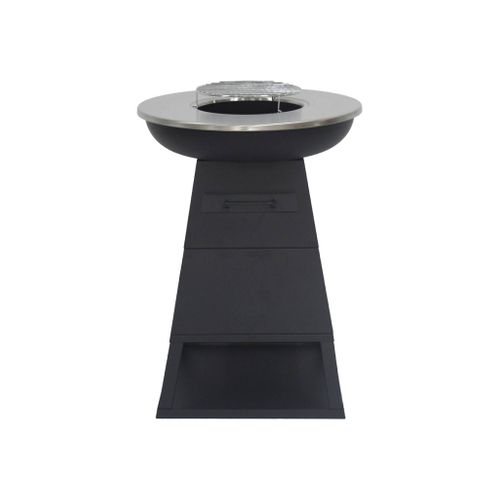 Brasero Barbecue D.60cm Noir Avec Grille De Cuisson Et Espace De Rangement - Izalco