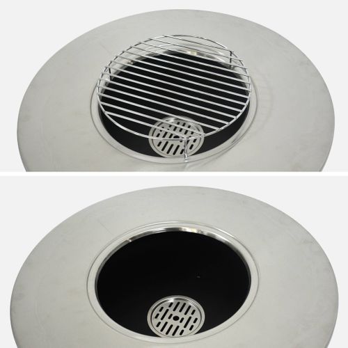 Brasero Barbecue D.60cm Noir Avec Grille De Cuisson Et Espace De Rangement - Izalco