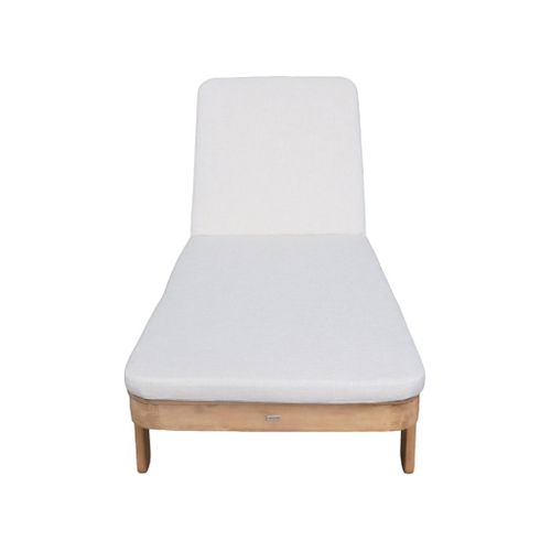 Bain De Soleil Bois D'acacia Multi Positions Avec Coussin Naturel - Zenya