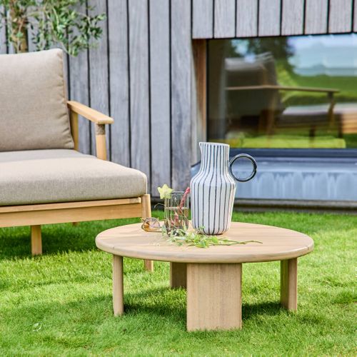 Table Basse De Jardin Ronde Bois D'acacia Naturel 70cm - Kaita