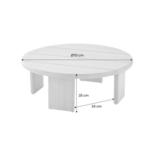 Table Basse De Jardin Ronde Bois D'acacia Naturel 70cm - Kaita