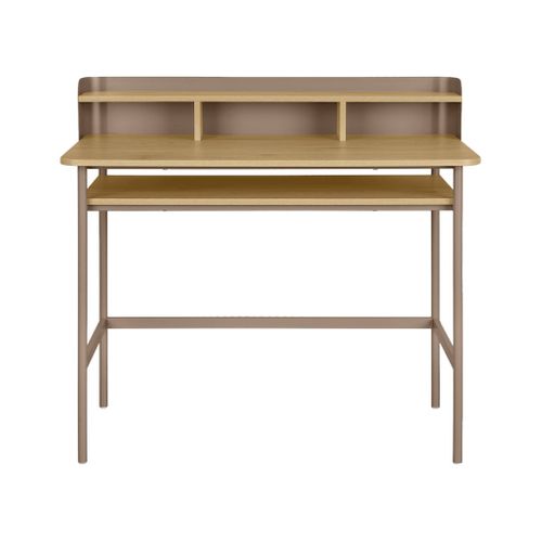 Bureau Métal Et Décor Bois 3 Niches 100cm Marron - Molto