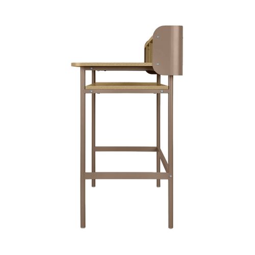 Bureau Métal Et Décor Bois 3 Niches 100cm Marron - Molto