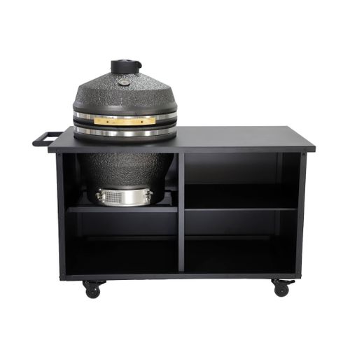 Barbecue Kamado Charbon De Bois. Fumoir. Acier Et Céramique D.54.5cm Avec Desserte - Yaku