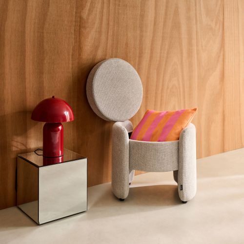 Pouf Coffre Contemporain Tissu Gris Clair. L 53 X P 43 X H 45cm - Kalo