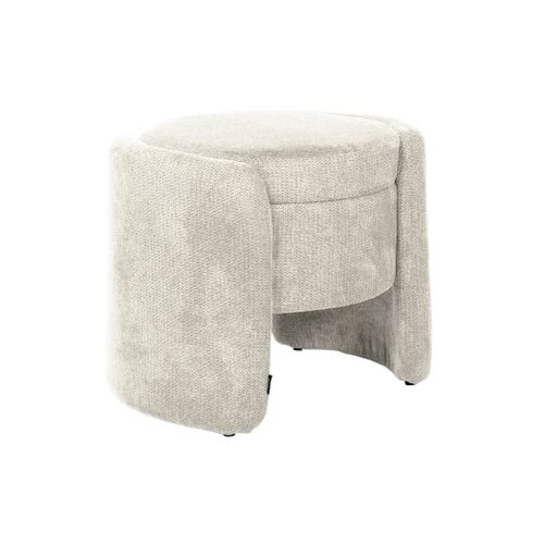 Pouf Coffre Contemporain Tissu Gris Clair. L 53 X P 43 X H 45cm - Kalo