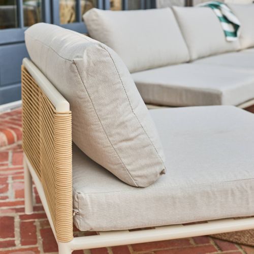 Salon De Jardin Modulable Aluminium Et Cordes Beige 5 Places - Orial