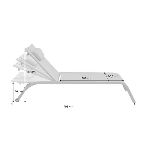 Lot De 2 Bains De Soleil Acier Terracotta Multi Positions Avec Coussin Et Roulettes - Ona