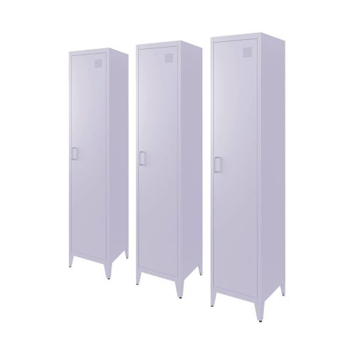 Armoire Chambre Enfant En Acier Lilas. 4 Espaces De Rangement. Casier. L 38 X P 38 X H 180 Cm