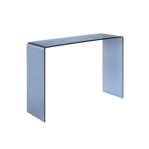 Console Rectangulaire En Verre Trempé 110cm Bleu Gris - Glintz