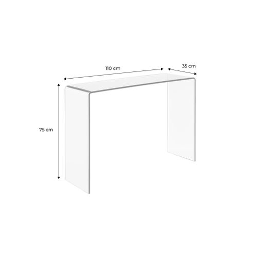 Console Rectangulaire En Verre Trempé 110cm Transparent - Glintz