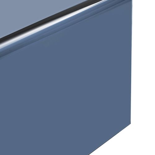 Table Basse Rectangulaire En Verre Trempé 110cm Bleu Gris - Glintz