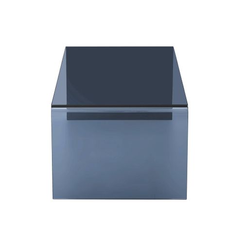 Table Basse Rectangulaire En Verre Trempé 110cm Bleu Gris - Glintz