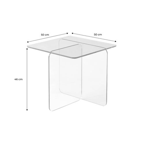 Table Basse Carrée En Verre Trempé 50cm Ambre - Glintz