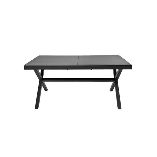 Table De Jardin Extensible Aluminium + 8 Assises Anthracite - Ventura + Amara