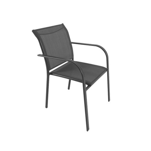 Table De Jardin Extensible Aluminium + 8 Assises Anthracite - Ventura + Amara