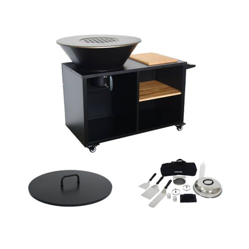 Brasero De Cuisson D.80cm Avec Grille De Cuisson. Espace De Rangement. Couvercle Et Ustensiles. L