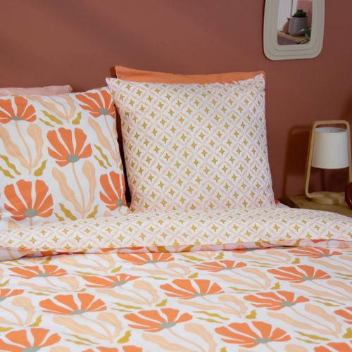 Parure De Lit Réversible Imprimé Floral 2 Places 240 X 220cm - Solea