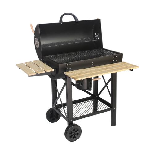 Barbecue Américain Charbon De Bois - Serge Noir - Smoker Américain Avec Aérateurs. Récupérateur De