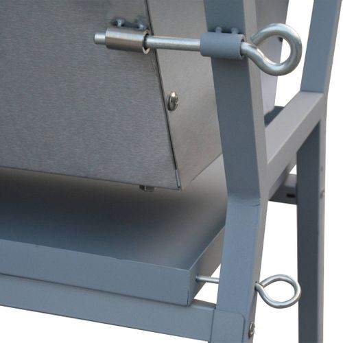 Rôtissoire Charbon De Bois Motorisée Inclinable En Inox Avec Tournebroche Avec Housse