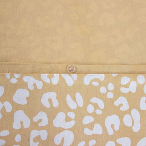 Parure De Lit Coton Réversible 2 Places Imprimé Léopard Jaune 260x240cm - Juliette