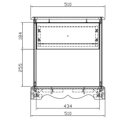 Chevet Taupe 1 Tiroir 1niche Style Anglais L 51 H 56.5 P 42.5 Cm