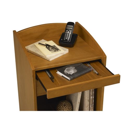 Meuble D'entrée Téléphone Pin Miel 3 Tiroirs 1 Niche L 47 H 82 P 42.5 Cm