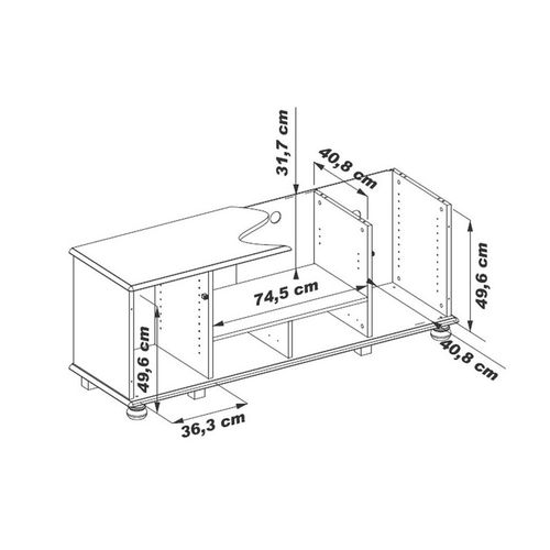 Meuble TV 70 Pouces Chêne Rustique 2 Portes 2 Tiroirs L 158.8 H 60.3 P 46 Cm