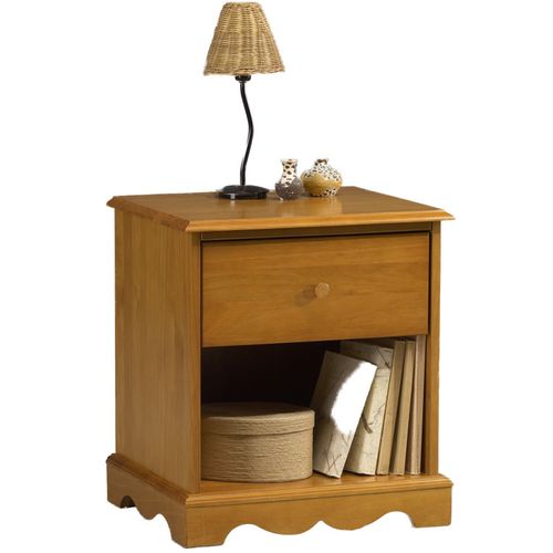 Chevet Pin Miel De Style Anglais 1 Tiroir 1 Niche L 51 H 56.5 P 42.5 Cm