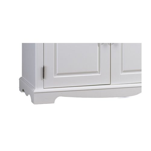 Vaisselier Blanc 5 Portes 5 Tiroirs 11 Niches Style Anglais L 146.6 H 186 P 42.5 Cm