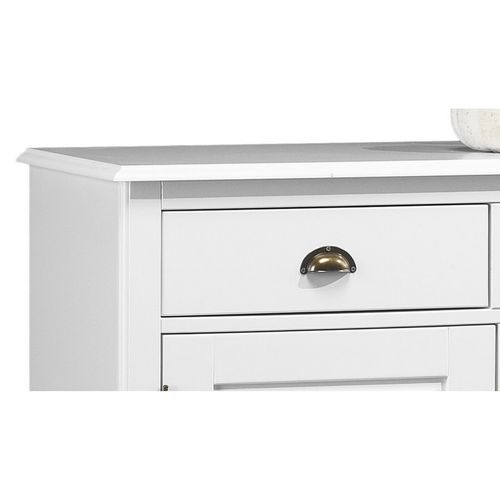 Buffet Blanc 2 Portes 2 Tiroirs Charme 2 Niches L 101 H 90 P 42 Cm