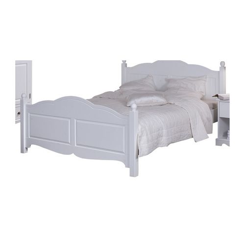 Lit Blanc 2 Places Pour Couchage 160 X 200 Style Anglais L 169 H 100 P 208 Cm