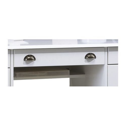 Bureau 2 Caissons Blanc 9 Tiroirs De Style Anglais L 137.5 H 74.7 P 58.3 Cm