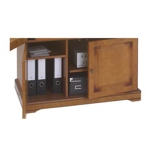 Armoire Informatique Merisier 4 Portes 7 Niches L 97 H 141 P 54 Cm