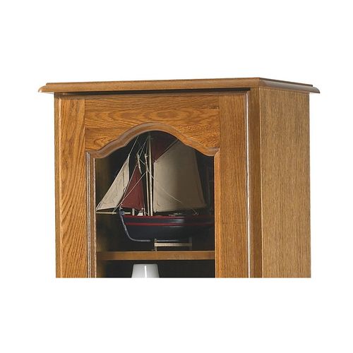 Bibliothèque 2 Portes Chêne Rustique 6 Niches L 44.2 H 182.2 P 33 Cm