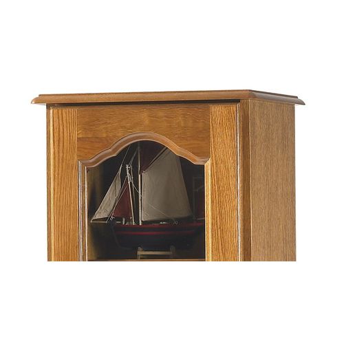 Vitrine 1 Porte Vitrée Chêne Rustique 6 Niches L 44.2 H 182.2 P 33 Cm