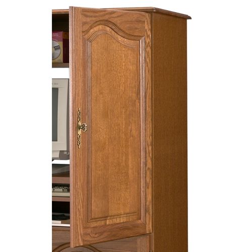 Armoire Informatique Chêne 4 Portes 7 Niches L 97 H 141 P 54 Cm