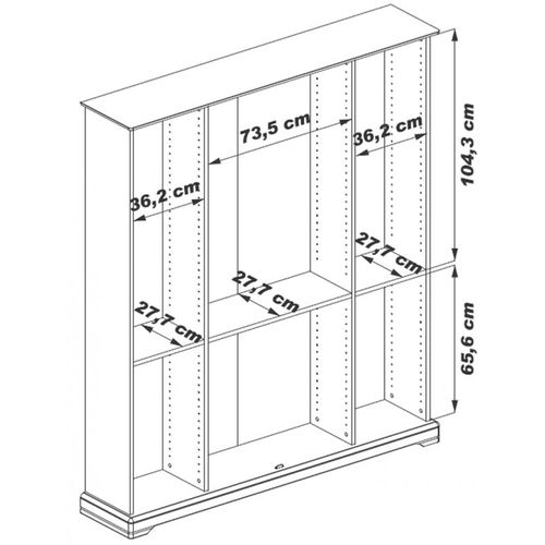 Bibliothèque 8 Portes Merisier 18 Niches 15 Etagères L 158.8 H 182.2 P 33 Cm