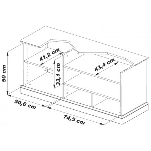 Meuble TV Bar Merisier 60 Pouces 4 Niches Roulettes L 134.9 H 58.7 P 46.5 Cm