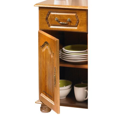 Meuble Enfilade Chêne 4 Portes 4 Tiroirs 6 Niches L 158.8 H 77 P 41 Cm